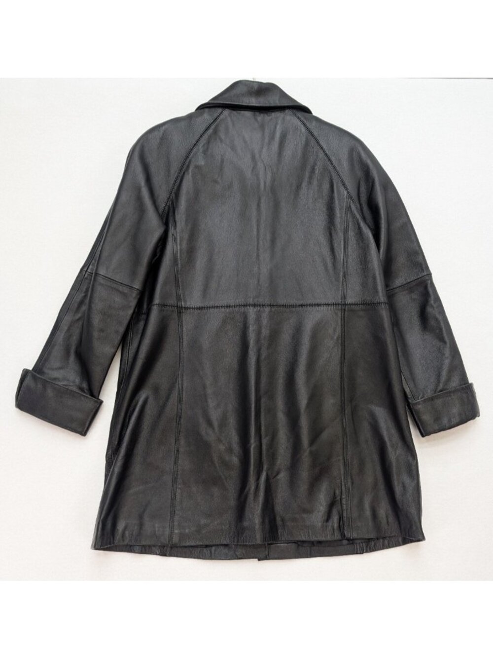 Coldwater Creek Women's Leather Jacket Coat Size M Black - Picture 7 of 11